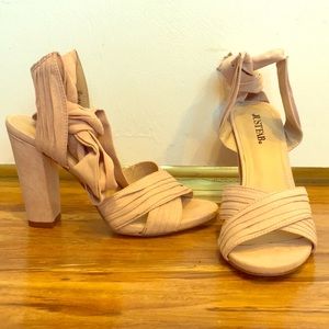 JustFab pink strappy heels